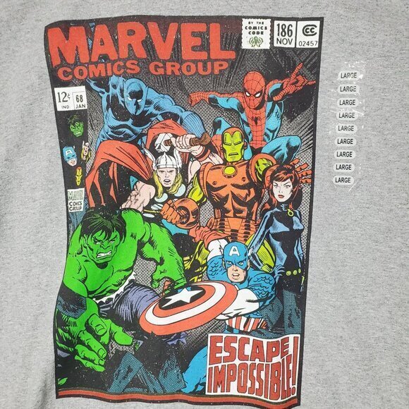 MARVEL Graphic Shirt Mens SZ L Spiderman Ironman Captain America Avengers - Picture 5 of 7